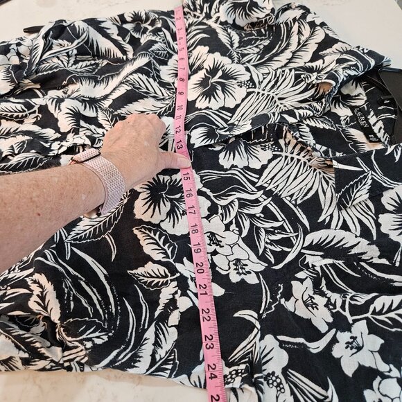 Lauren Ralph Lauren Linen Shirt Midi Dress Size 16W Black & White Self-Tie Waist - Picture 13 of 13